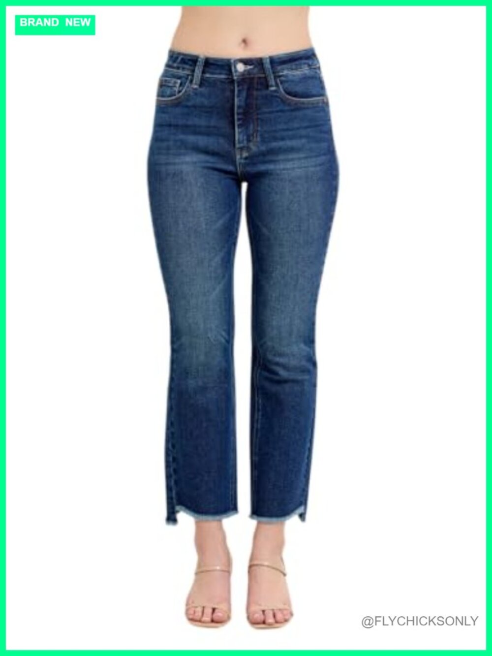 Women's High Waisted Kick Flare Jeans Stretch Denim Fitted Flared